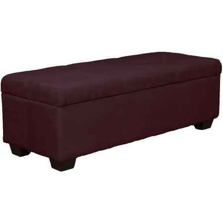 Timeless Loveseat Tufted Padded Hinged Storage Ottoman Bench