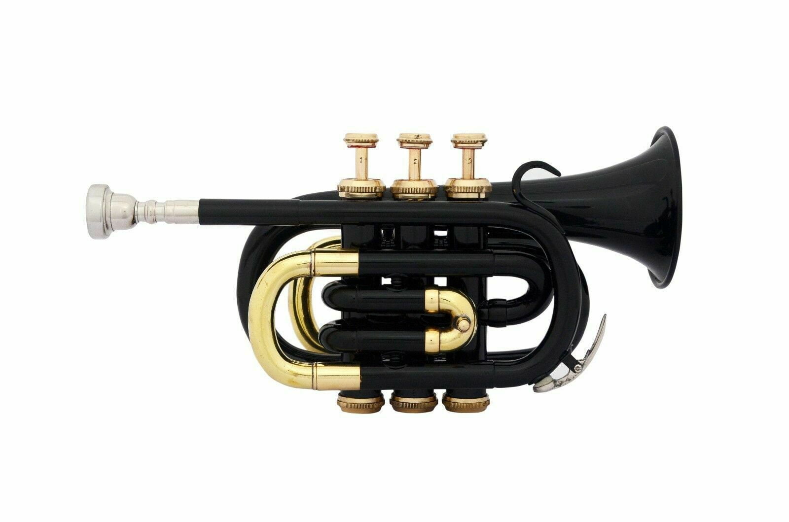 Bb POCKET TRUMPET Low Pitch Brass Musical Instrument | BLACK-78