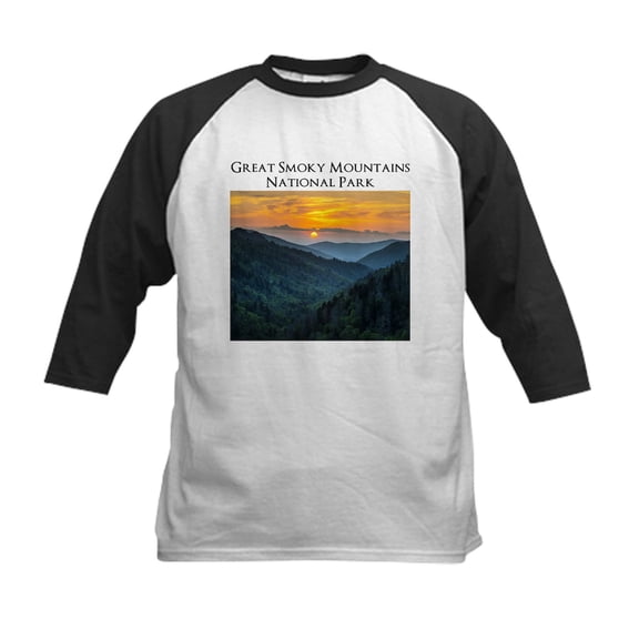 CafePress - Great Smoky Mountains National Park Baseball Jerse - Kids Cotton Baseball Jersey, 3/4 Sleeve Shirt