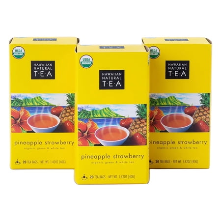 ea Pineapple Srawberry Flavored Organic ea - ropical Frui Green ea Blend wih Whie ea - Perfec Daily Cup & Gif for ea Lovers - 60 ea Bags