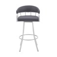 thumbnail image 2 of Armen Living Palmdale 26" Swivel Slate Grey Faux Leather and Silver Metal Bar Stool, 2 of 3