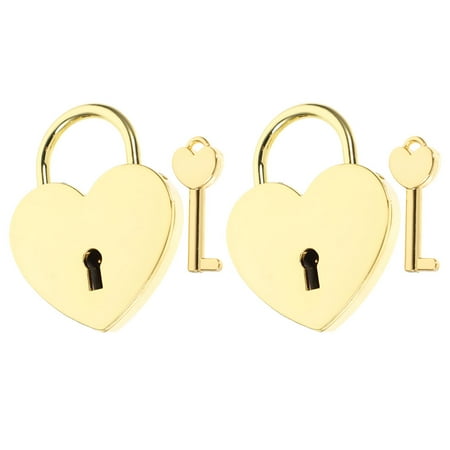 WRITWAA 2-Pack Heart-Shaped Zinc Alloy Padlocks for Luggage Suitcase Security Travel Accessories and Stylish Locks