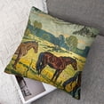 thumbnail image 7 of Decorative Pillow Cover Traditional Chinese Painting Horses Both Sides Pillowcases White 1 set of 2, various sizes, 7 of 7