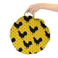 thumbnail image 2 of Rooster Round Floor Cushion with Handle, Repeating Animal Silhouettes Placed on a Polka Dotted Background, Decorative Pillow for Living Room & Dorms, 18" Round, Yellow Charcoal Grey, by Ambesonne, 2 of 4