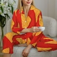 thumbnail image 6 of Xecao Tortilla chips Print Women Pajamas Set Soft Sleepwear Pjs long Sleeve Button Down Nightwear with Long Pants-Small, 6 of 7