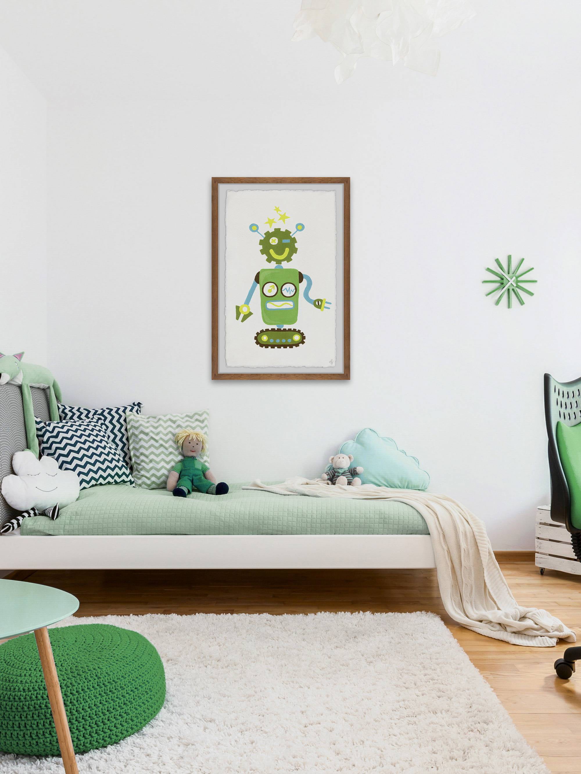 Marmont Hill I Am a Green Robot Framed Wall Art