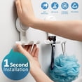 thumbnail image 2 of HAHDAXIA Shower Razor Holder Suction Cup 2 Pack, Vacuum Suction Razor Hanger for Shower Wall, Suction Door Hooks for Towel Loofah Sponge, Shower Razor Hooks for Bathroom Removable Waterproof,, 2 of 7
