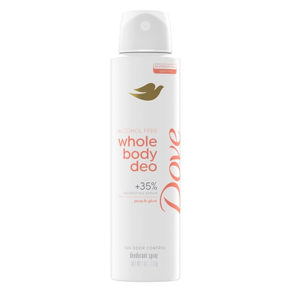 Dove Whole Body Deo Alcohol Free Deodorant Spray For Women Peach Glow 4 oz