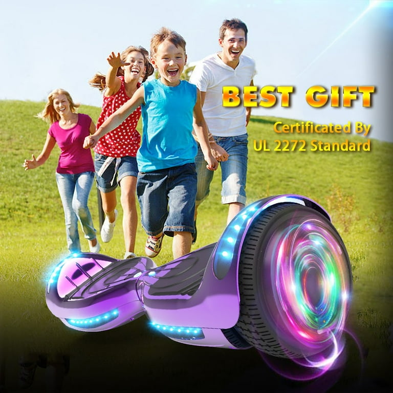 Hoverstar Flash Wheel Hover board 6.5 In. Bluetooth Speaker with LED Light Self Balancing Wheel Electric Scooter Chrome Purple Shop 2024 Deals Walmart