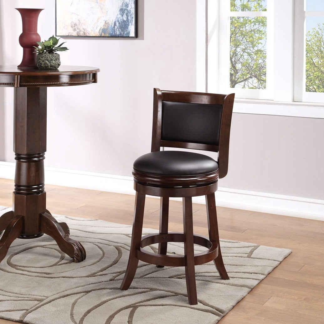 Boraam Augusta Swivel Wood Counter Stool, Cappuccino Finish