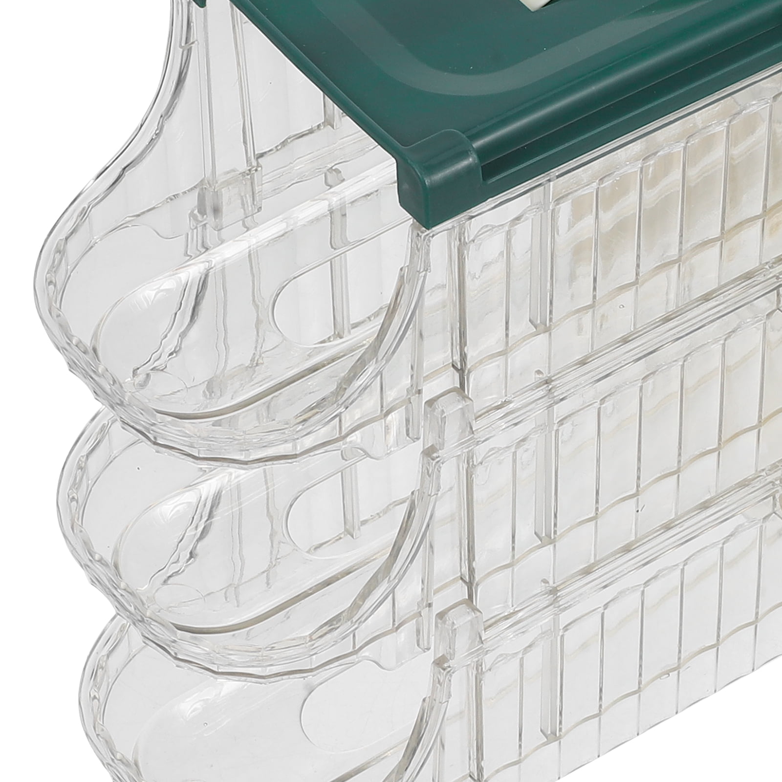 Auto Rolling Fridge Egg Organizer Three Layer Space Saving Eggs Dispenser for Refrigerator Storage Home Egg Holder Green