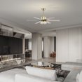thumbnail image 3 of 52'' Modern Ceiling Fans With Remote,Wood Ceiling Fan With Lights, LED Ceiling Fan Light With 5 Blade, 3 Speed AC Motor Indoor Ceiling Fan For Patio, Living Room, Bedroom, 3 of 8