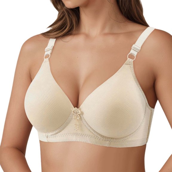 Bibifish Women's T-Shirt Bras Deep V Adjustable Straps Padded Molded Cup Seamless Bras Everyday Leisure Comfort Wear Dress Daily Bras