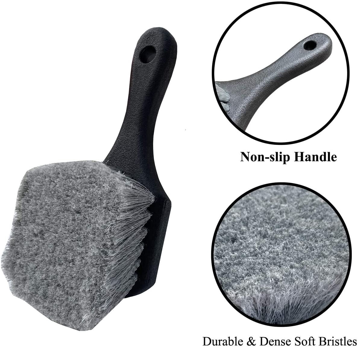 Brosse Nettoyage Pneus Et Jantes Voiture - Poils Durs Tête Flexible Pour Nettoyer Freins Et Moyeux - 2