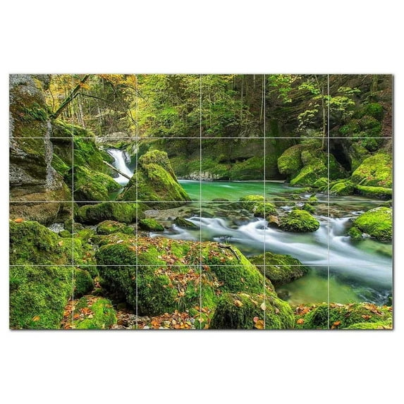 River Ceramic Tile Mural Kitchen Backsplash Bathroom Shower, 401436-L64