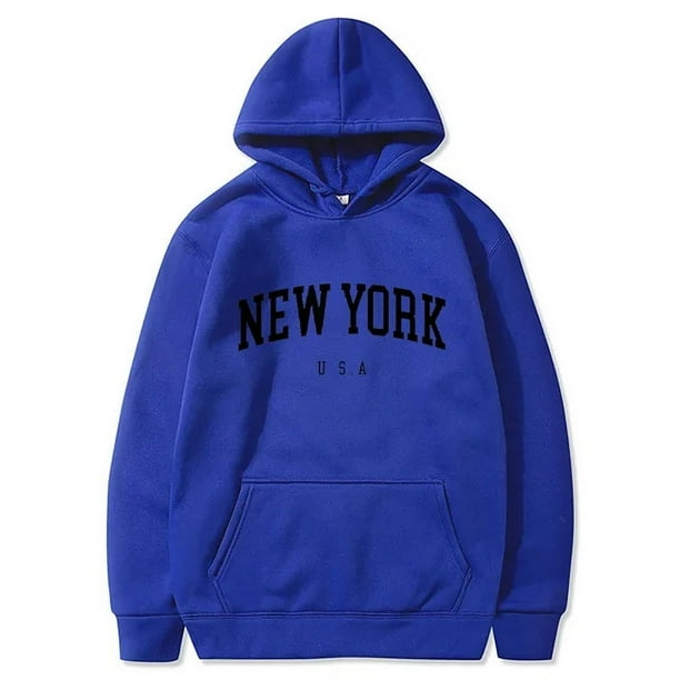 Sudaderas con capucha de la ciudad de Estados Unidos de Nueva York para hombre y mujer, sudaderas con estampado de letras a la moda