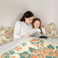 thumbnail image 4 of Erosebridal Green Orange Mandala Queen Comforter Set, Bohemian Exotic Style Bedding Comforter Set, Gray Reversible 3pcs, 1 Comforter and 2 Pillowcases, 4 of 6