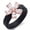 C-Black, variant on Flydeer Radiant Halo Silicone Rings for Women Wedding Engagement Ring 5A CZ Wedding Promise Ring Jewelry Gift for Her Size 5