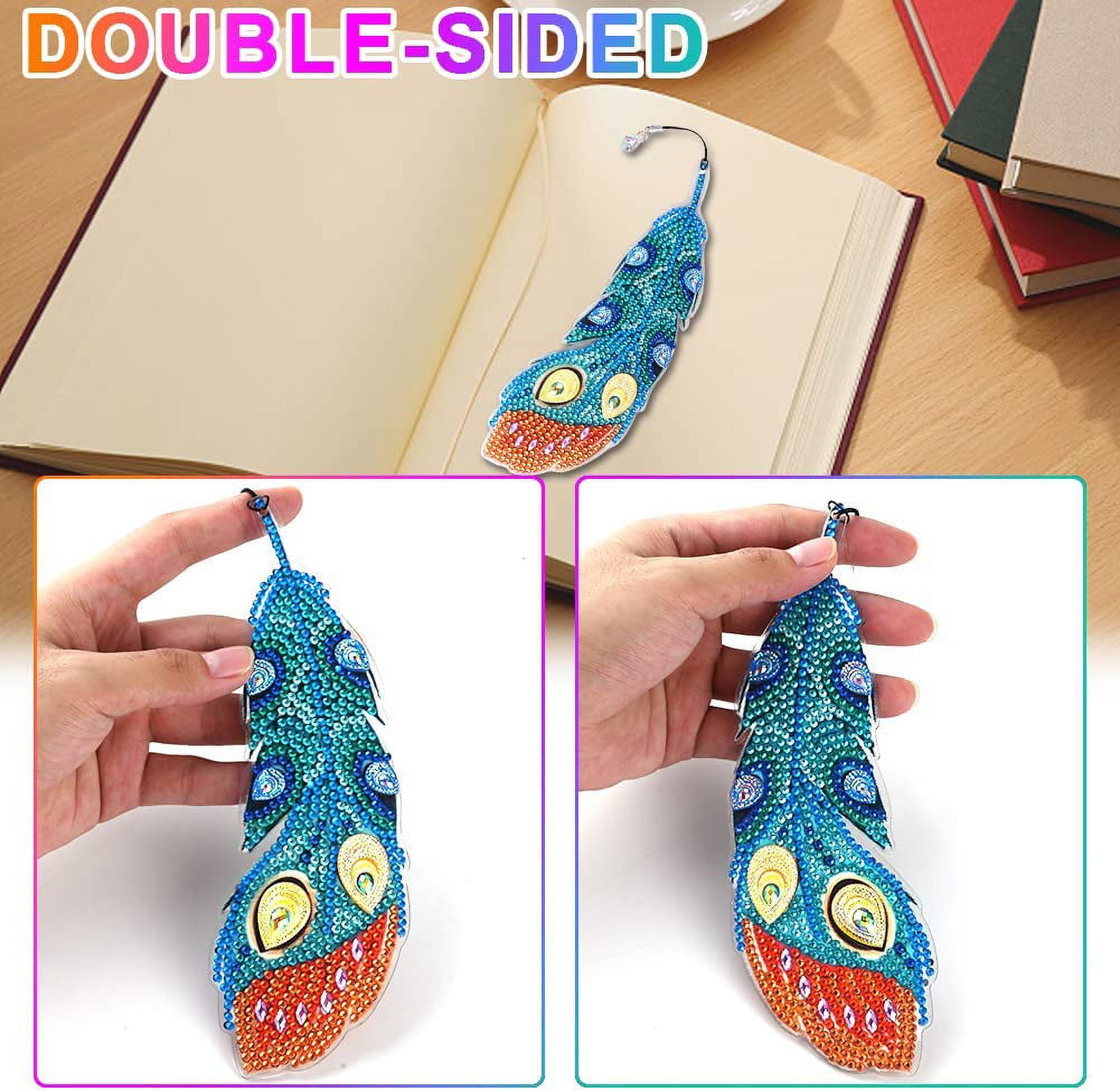 Diamond Painting Bookmarks - 6 Pack 5D DIY Butterfly Feather Acrylic  Bookmark Blanks Sets with Crystal Pendant, Mothers Day Teacher Appreciation  Gifts for Women Girls Readers Book Lover(C)
