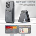 thumbnail image 7 of TECH CIRCLE Wallet Case for iPhone 16 6.1", Detachable 2-in-1 Stand RFID Blocking 4 Card Slot Wireless Charging Protective Case, PU Leather Removable Folio for iPhone 16 2024,Gray, 7 of 7