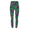 thumbnail image 5 of Hvot&aat Women Mardi Gras Leggings Stretch High Waisted Yoga Pants Sparkly Printed Carnival Party Pant, 5 of 5