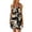 #L Black, variant on Alkepwun Spaghetti Strap Dress Women Asymmetrical Print Elasticated Pleated Strap Mini Dress Lightweight Breathable Casual Loose Sleeveless Boho Flowers Dress