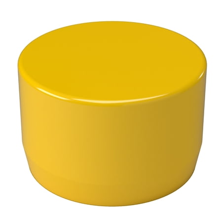 FORMUFIT F114EEC-YE-10 PVC External End Cap, Furniture Grade, 1-1/4" Size, Yellow , 10-Pack