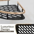 thumbnail image 4 of Shower Caddy 2 Pack Adhesive Wall Mounted No Drilling Washstand Organizer Aluminum Alloy Rustproof Shelf Bathroom Kitchen Storage Rack Matte Black Gol, 4 of 4