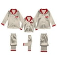 thumbnail image 6 of NMMUED Family Christmas Pajamas Matching Sets Family Pjs Matching Sets Satin Pjs Cute Christmas Pajamas Soft Pajamas Family Christmas Pjs Christmas Family Pajamas (Dad) Beige L, 6 of 7