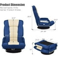 thumbnail image 3 of GOFLAME Swivel Gaming Floor Chair, 360 Degree Folding Chair with Adjustable 6-Position Backrest and Armrest, Lazy Sofa Lounger for TV, Reading, Playing Video Games (Blue/Beige), 3 of 18