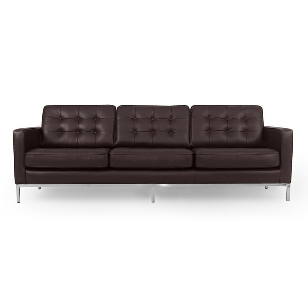 Kardiel Florence Mid Century Modern 89 Leather Sofa Brown Top Grain Aniline Com Kardiel Florence Mid Century Modern 89, Top Grain Aniline Leather Sofa
