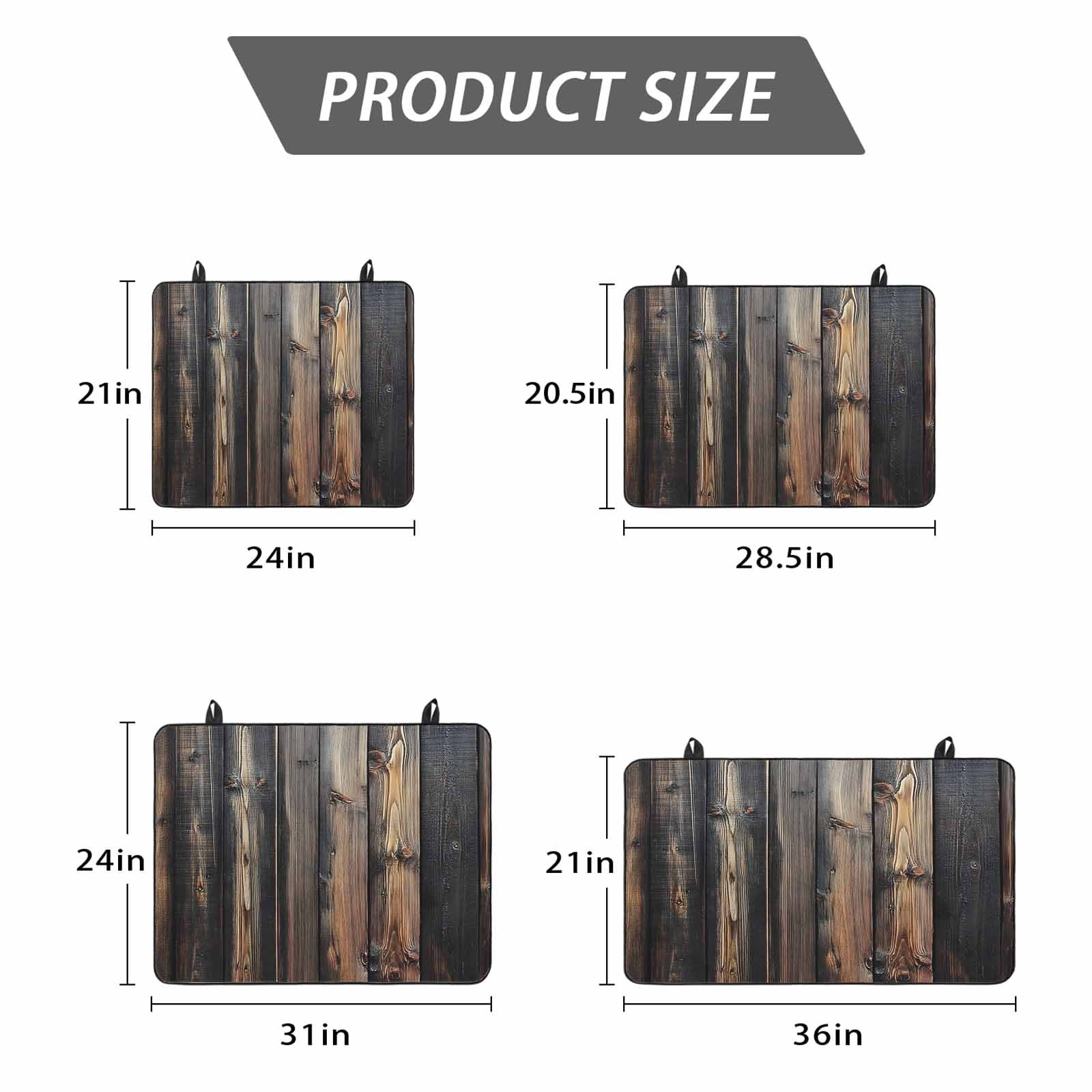 Black Brown Plank Stove Top Cover for Electric Stove, Heat-proof & Non Slip Glass Top Stove Cover Protector, Vintage Chic Wooden Grain Kitchen Flat Cooktop Rubber Mat 24x21 Inches