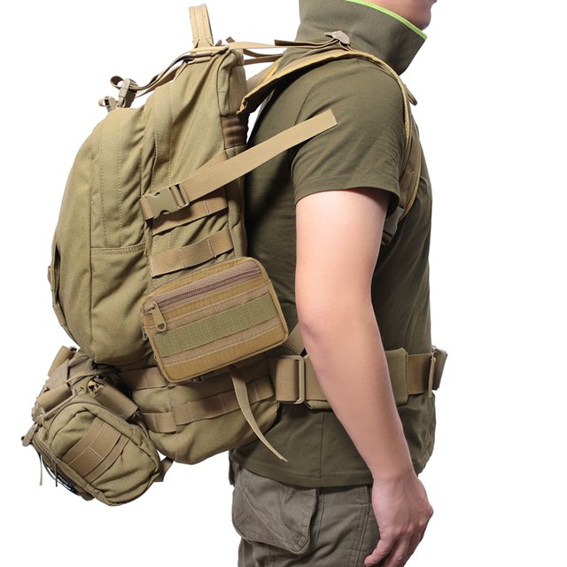MOLLE Unisex Mini Riñonera Organizador de bolsillo Paquete de caza Bolsa de herramientas (Café)