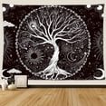 thumbnail image 2 of Tree of Life Tapestry,Black and White Galaxy Space Tapestries Aesthetic Psychedelic Wall Hanging decor for Living Room Bedroom, 2 of 8