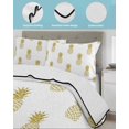 thumbnail image 4 of Quilts Twin Size, Pineapple Soft Comforter Bedding Set for Bed, Modern Abstract Yellow Fruits Textured Lightweight Quilted Bedspread with Pillow Cover(2 Pieces) for All Season, 68x86 Inch, 4 of 6