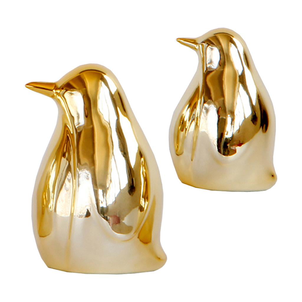 Handmade Miniatures Collectible  Ceramic Penguin King FIGURINE Animals 