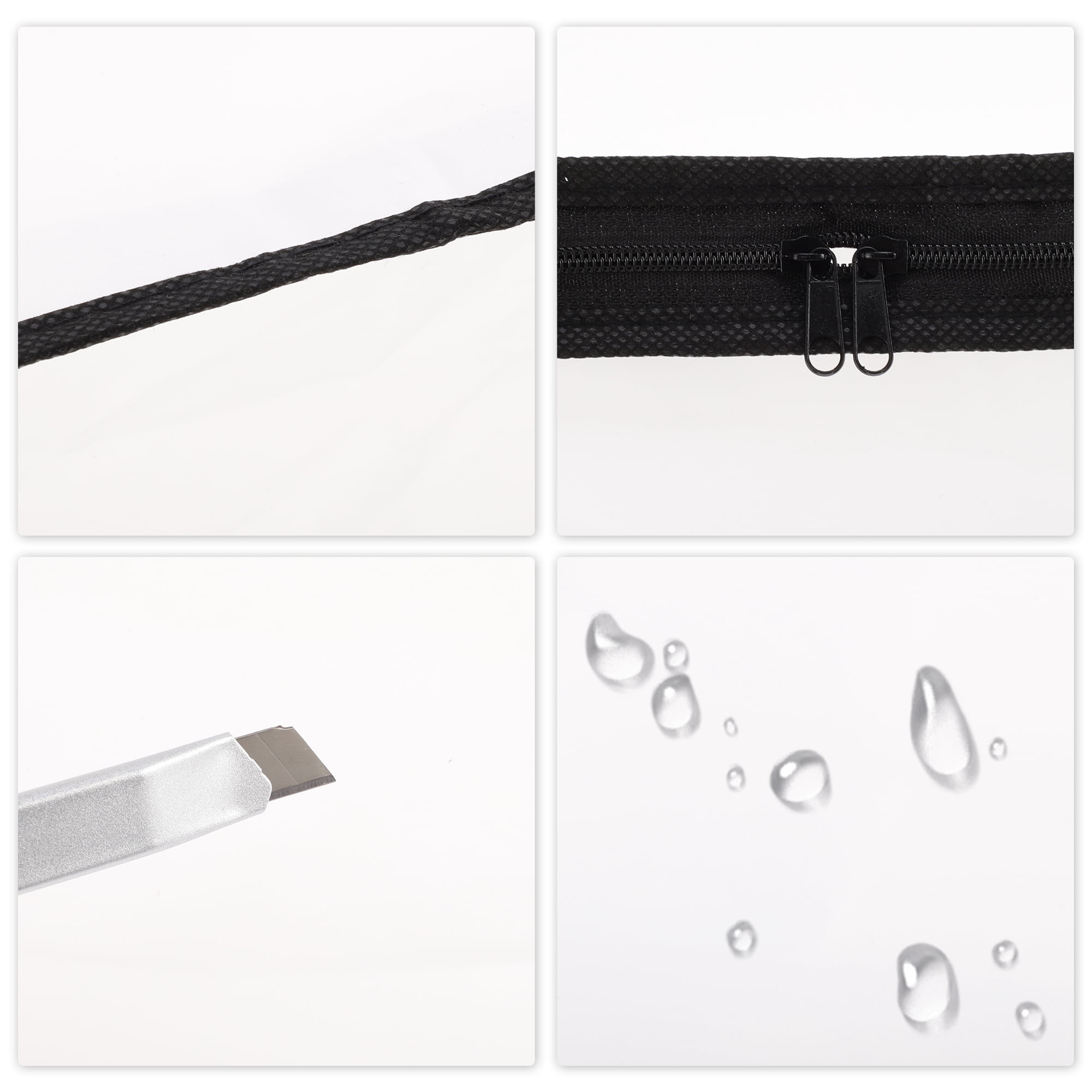Unique Bargains Durable Storage Bag 1Pc Clear White Black 41.34"x17.72"x5.91"