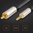 thumbnail image 1 of Xingzhi 3.5mm Digital Audio Coaxial Cable HD RCA Lotus Head Conversion Cable for Stereo Receiver Speakers Projector, 1 of 8