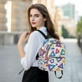 thumbnail image 6 of FORMRS Mini Backpack Purse for Women Travel Daypack Casual Shoulder Bag, Green Simple Triangles, 6 of 7