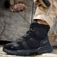 thumbnail image 4 of XQJ Men's Steel Toe Work Boots, Comfortable Lightweight Industrial Construction Shoes, Durable High Top Safety Boots - Black - Size 10.5, 4 of 9