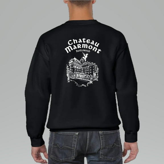 Chateau Marmont Hollywood Hotel Black SWEATSHIRT, for men & women, up to size 5XL.