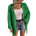 thumbnail image 3 of Vedolay Cardigans for Women Open Front Casual Long Sleeve Lightweight Cardigan Sweater Green,S, 3 of 5