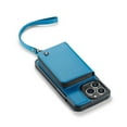 thumbnail image 2 of Decase for Apple iPhone 15 Pro Max 6.7 Inch (2023 Release),iPhone 15 Pro Max Wallet Case With Crossbody & Wrist Strap,Zipper Card Pocket Stand Rugged PU Leather Phone Cover - Blue, 2 of 15