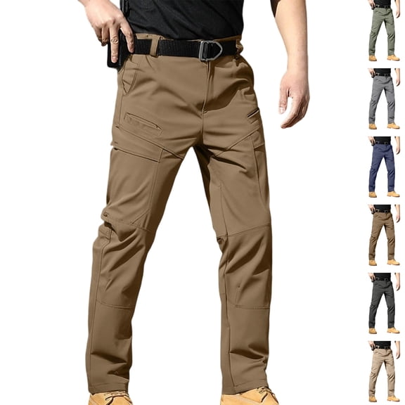 GrmtClth Men's Work Pants Cargo Stretch Casual Relaxed Fit Waterproof Outdoor Travel Hiking Pant with Multi Pockets(No Belt) 2XL