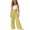 Yellow, variant on LYHaoo Girls Linen Pants Summer Casual Wide Leg Elastic Waist Drawstring Long Pants Kids Back to School Outfits(Green)
