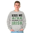 thumbnail image 5 of Funny Kiss Me I'm Irish St Patricks Sweatshirt for Men or Women Brisco Brands S, 5 of 6