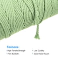 thumbnail image 3 of Uxcell Cotton Rope Twisted Braided Rope Cord, Light Green 100m/109 Yard 2mm Dia for Wall Hanging, Plant Hanger, 3 of 5