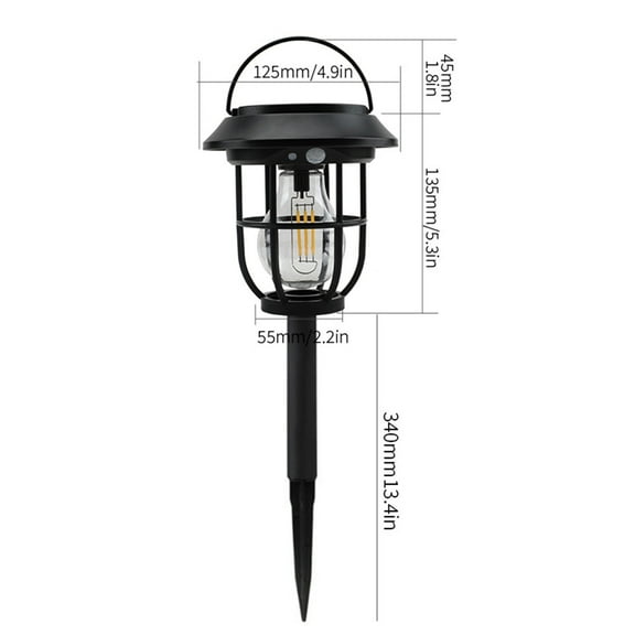 Solar Powered Outdoor LED Garden Light with Ground Stake and Wall Mount Options IP65 Waterproof for Patio Yard Pathway 1-Pack