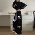 thumbnail image 2 of Pantalones deportivos casuales con estampado de Hello Kitty estilo retro americano de Sanrio, pantalones deportivos de pierna ancha estilo hip hop, ropa de calle para mujer, verano 2024, 2 of 3