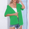 thumbnail image 6 of Jewelreauty Button Blouses for Women Casual Short Sleeve Lapel Neck Tunic Shirts Summer Solid Pleated Tops (L, Green), 6 of 9